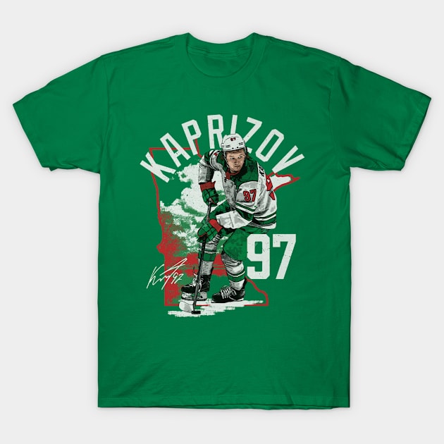 Kirill Kaprizov Minnesota State Outline T-Shirt by lavonneroberson